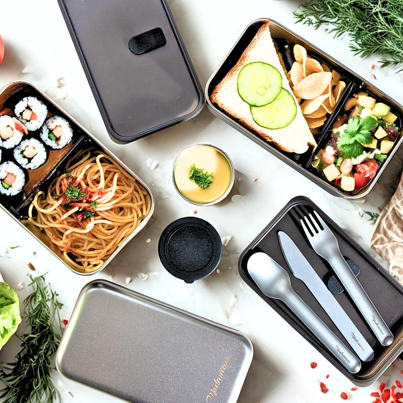 Modaniam LEAK Proof Stackable Stainless Steel Bento Box Adult |Stainless Steel Lunch Box for adults| Metal Bento box|Japanese Lunch Container |large with compartment| Korean bentobox| Non toxic|Microwave safe - Image 3